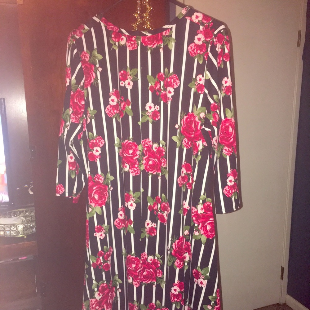 Red Flowered Mini Dress
